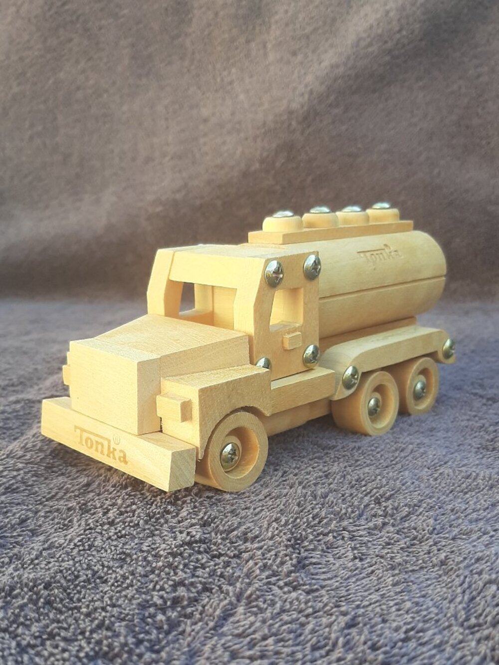 Tonka Wooden Tanker Truck Toy Gas Tank 6" x 3"